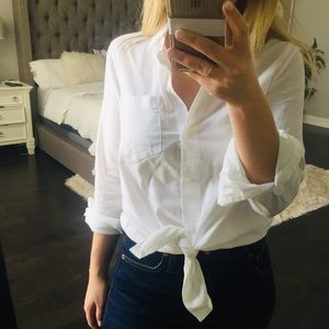 Madewell white button down top